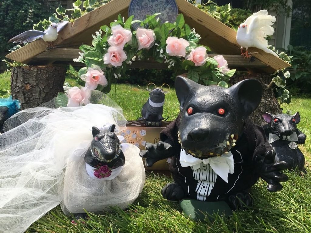 Stella, Brutus and Preacher at alter